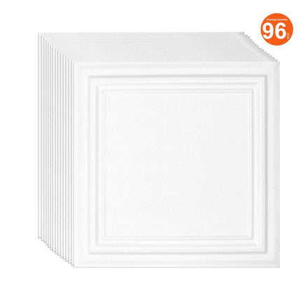 Ceiling Tiles 96-Pack 20 x 20 in Polystyrene Easy Installation Glue-up.