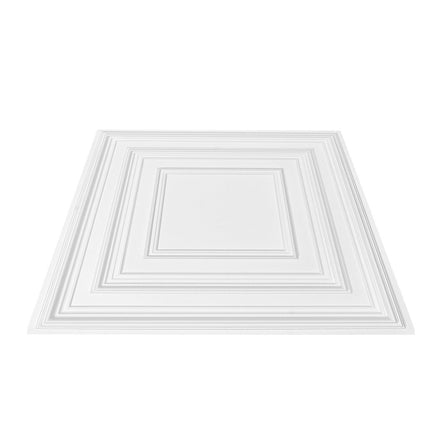 Ceiling Tiles 12-Pack 24 x 24 in PVC Easy Installation White Peg Pattern.
