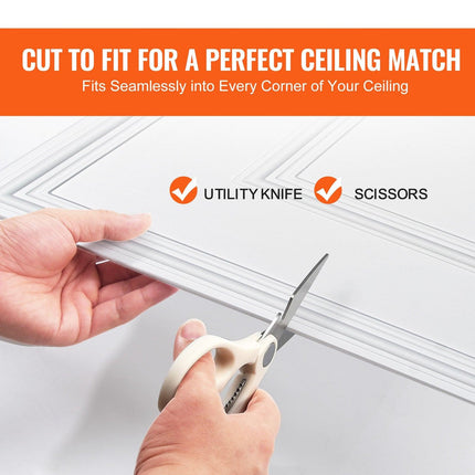 Ceiling Tiles 12-Pack 24 x 24 in PVC Easy Installation White Geometric.