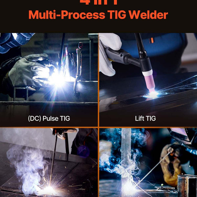 TIG Welder 4-In-1 Welding Machine Pulse MMA Lift STICK IGBT Inverter LED.