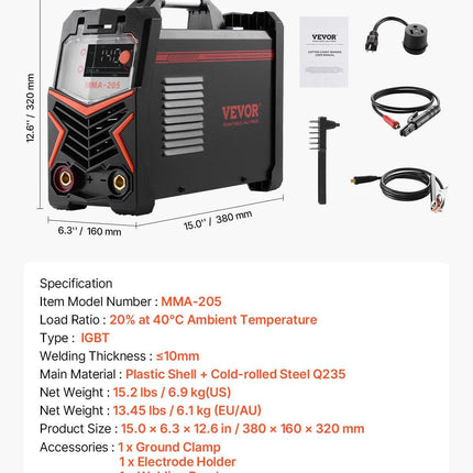 TIG Welder 2-In-1 Welding Machine Lift MMA Stick Arc IGBT Hot Start LED.