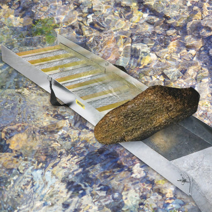 Folding Aluminum Alloy Sluice Box, Compact 50" Sluice Boxes for Gold, Lightweight Gold Sluice Equipment, Portable Sluice Boxes with Miner's Moss, River, Creek, Gold Panning, Prospecting, Dredg.