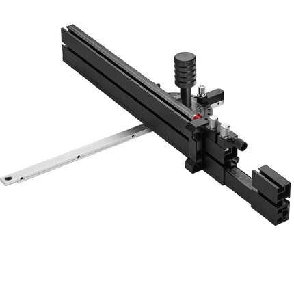 Precision Miter Gauge, Standard Slot 3/4'' x 3/8'', Aluminum Alloy Table Saw Miter Gauge with 19-35 in Grating 15 Angle Stops Adjustable Spring Loaded Plunger and Removable Disc, for Woodworking.