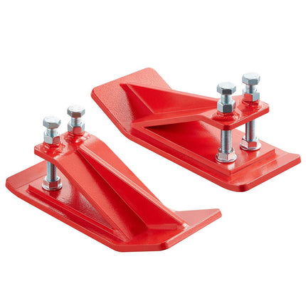 Tractor Bucket Protector, 2PCS Heavy Duty Steel Bucket Edge Protectors, Edge Tamer Anti-Skid Device with Double Hexagon Lock Nuts and Bolts, for Snow, Leave Removal & Spreading Gravel (Red).