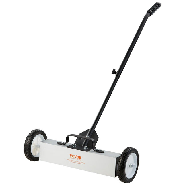 Rolling Magnetic Sweeper with Wheels, Push-Type Magnetic Pick Up Sweeper, Large Magnet Pickup Lawn Sweeper, 20.4kg Magnet with Telescoping Handle, Easy Cleanup of Workshop Garage Yard.