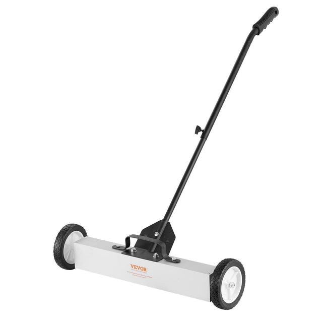 22.6 kg Rolling Magnetic Sweeper with Wheels, Push-Type Magnetic Pick Up Sweeper, Large Magnet Pickup Lawn Sweeper with Telescoping Handle, Easy Cleanup of Workshop Garage Yard.