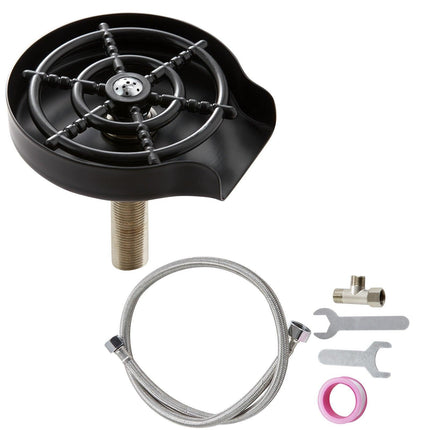 Glass Rinser 10-Hole 360 Rotating Stainless Steel Washer ABS Cup Holder.