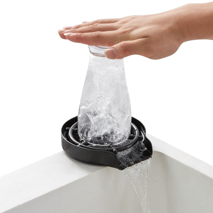 Glass Rinser 10-Hole 360 Rotating Stainless Steel Washer ABS Cup Holder.