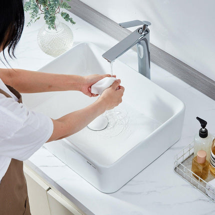 Modern Ceramic Vessel Sink 48x37cm Bathroom Vanity Bowl Countertop White.