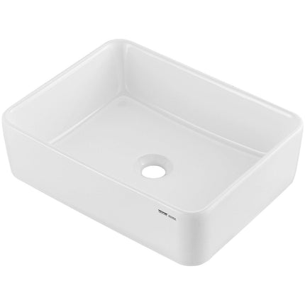 Modern Ceramic Vessel Sink 48x37cm Bathroom Vanity Bowl Countertop White.