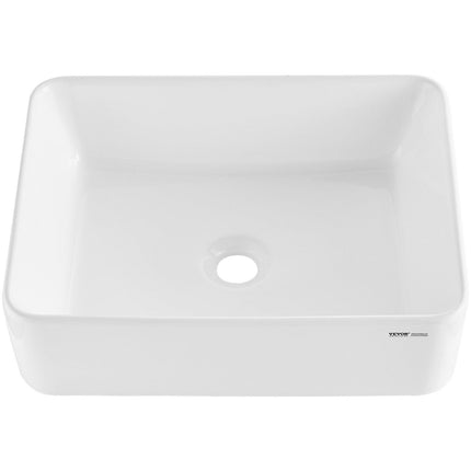 Modern Ceramic Vessel Sink 48x37cm Bathroom Vanity Bowl Countertop White.