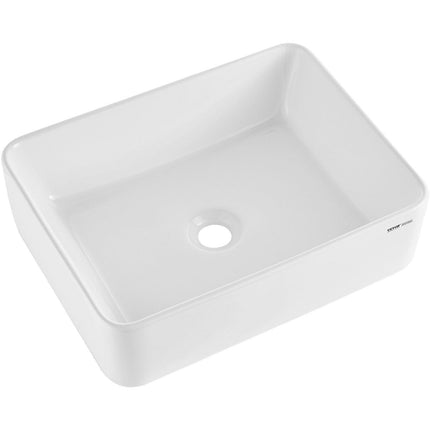 Modern Ceramic Vessel Sink 48x37cm Bathroom Vanity Bowl Countertop White.