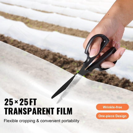 Greenhouse Plastic Sheeting 7.6 x 7.6 m, 6 Mil Thickness Clear Greenhouse Film, Polyethylene Film 4 Year UV Resistant, for Gardening, Farming, Agriculture, Garden.