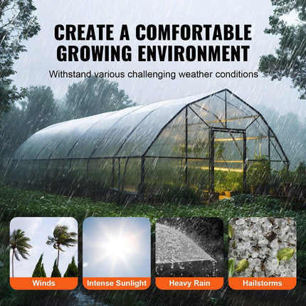 Greenhouse Plastic Sheeting 7.6 x 7.6 m, 6 Mil Thickness Clear Greenhouse Film, Polyethylene Film 4 Year UV Resistant, for Gardening, Farming, Agriculture, Garden.