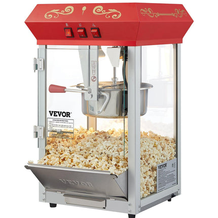Popcorn Popper Machine Countertop Popcorn Maker 850W 8 Oz 48 Cups Red.