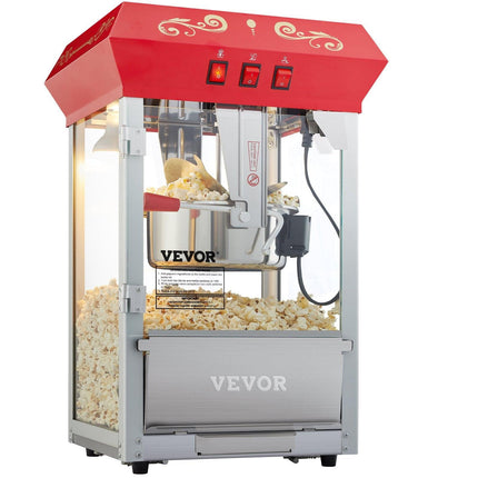 Popcorn Popper Machine Countertop Popcorn Maker 850W 8 Oz 48 Cups Red.