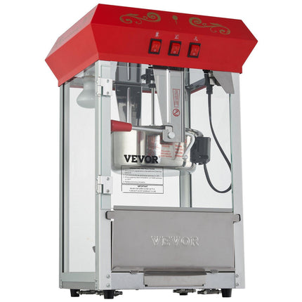 Popcorn Popper Machine Countertop Popcorn Maker 850W 8 Oz 48 Cups Red.