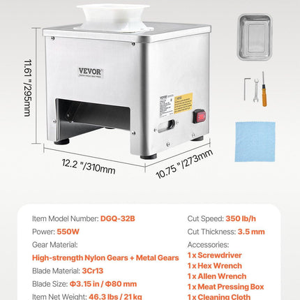 Electric Meat Cutter Machine 550W Commercial Meat Slicer Cutting Machine.