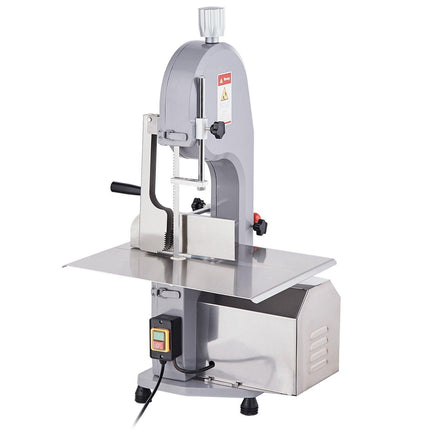Commercial Electric Meat Bandsaw, 1500W Stainless Steel Countertop Bone Sawing Machine, Workbeach 19.3" x 15", 0.16-7.9 Inch Cutting Thickness, Frozen Meat Cutter with 6 Blades for Rib Pork Beef.