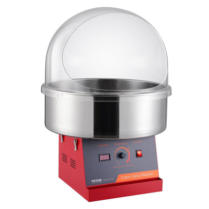 Electric Cotton Candy Machine, 1000W Candy Floss Maker, Commercial Cotton Candy Machine with Cover, Stainless Steel Bowl, and Sugar Scoop, Perfect for Home Kids Birthday, Family Party (Red).
