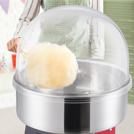 Electric Cotton Candy Machine, 1000W Candy Floss Maker, Commercial Cotton Candy Machine with Cover, Stainless Steel Bowl, and Sugar Scoop, Perfect for Home Kids Birthday, Family Party (Red).