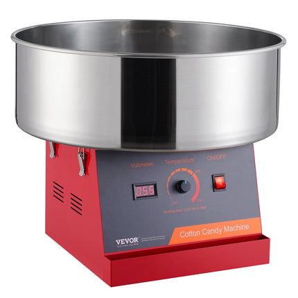 Electric Cotton Candy Machine, 1000W Candy Floss Maker, Commercial Cotton Candy Machine with Stainless Steel Bowl, and Sugar Scoop, Perfect for Home Kids Birthday, Family Party (Red).