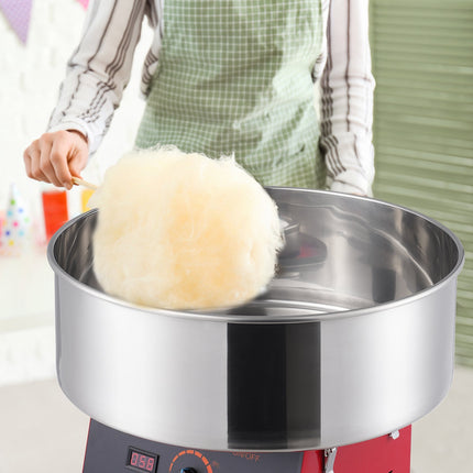 Electric Cotton Candy Machine, 1000W Candy Floss Maker, Commercial Cotton Candy Machine with Stainless Steel Bowl, and Sugar Scoop, Perfect for Home Kids Birthday, Family Party (Red).
