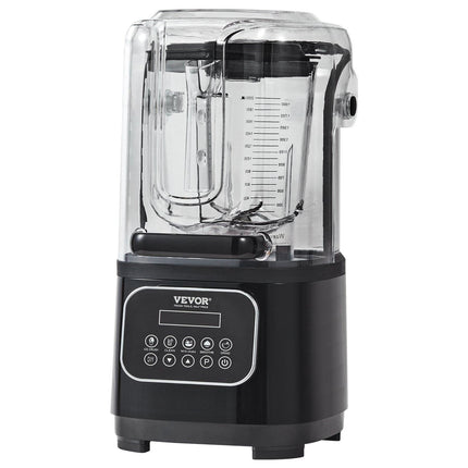 Professional Blender with Shield, Commercial Countertop Blenders, 2L Jar Blender Combo, Stainless Steel 9 Speed & 5 Functions Blender, for Shakes, Smoothies, Peree, and Crush Ice, Black.