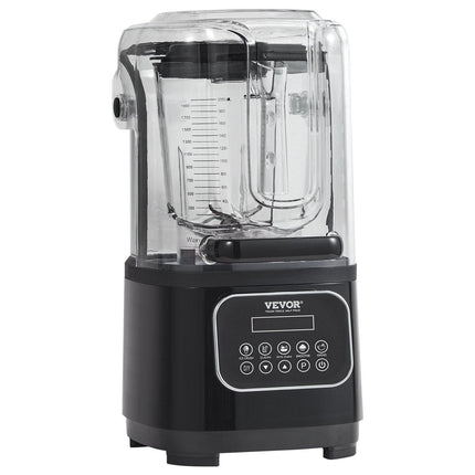 Professional Blender with Shield, Commercial Countertop Blenders, 2L Jar Blender Combo, Stainless Steel 9 Speed & 5 Functions Blender, for Shakes, Smoothies, Peree, and Crush Ice, Black.