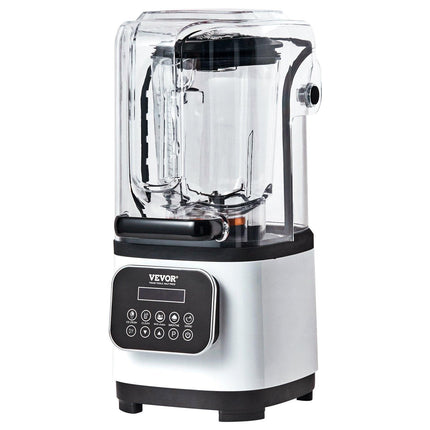 Professional Blender with Shield, Commercial Countertop Blenders, 2L Jar Blender Combo, Stainless Steel 9 Speed & 5 Functions Blender, for Shakes, Smoothies, Peree, and Crush Ice, White.
