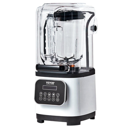 Professional Blender with Shield, Commercial Countertop Blenders, 2L Jar Blender Combo, Stainless Steel 9 Speed & 5 Functions Blender, for Shakes, Smoothies, Peree, and Crush Ice, White.
