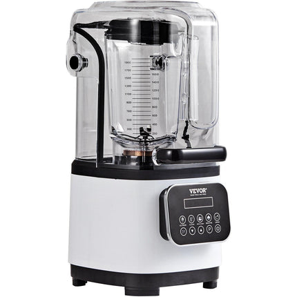 Professional Blender with Shield, Commercial Countertop Blenders, 2L Jar Blender Combo, Stainless Steel 9 Speed & 5 Functions Blender, for Shakes, Smoothies, Peree, and Crush Ice, White.