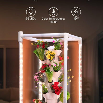 Hydroponic Growing System with Grow Light 30 Pods Hydroponic Tower Garden.