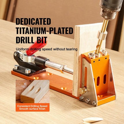 30 Pcs Pocket Hole Jig Kit, Adjustable & Easy to Use Pocket Hole Jig System with Step Drills, Wrenches, Drill Stop Rings, and Square Drive Bits, Dual Scale Marks for DIY Carpentry Projects.