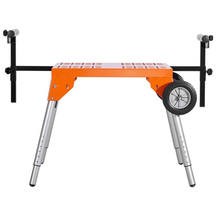 Miter Saw Stand with Tabletop and Wheels 330lbs Load Capacity Adjustable.