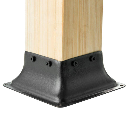 101.6x101.6mm Post Base 10Pcs, Internal 91x91mm Heavy Duty Powder-Coated Steel Post Bracket Fit for Standard Wood Post Anchor, Decking Post Base for Deck Porch Handrail Railing Support.