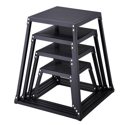 Plyometric Jump Boxes, 12/18/24/30 Inch Plyo Box, Platform and Jumping Agility Box, Anti-Slip Fitness Exercise Step Up Box Set for Home Gym Training, Conditioning Strength Training, Black.