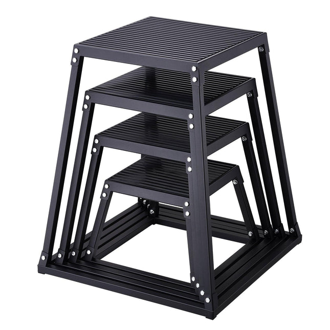 Plyometric Jump Boxes, 12/18/24/30 Inch Plyo Box, Platform and Jumping Agility Box, Anti-Slip Fitness Exercise Step Up Box Set for Home Gym Training, Conditioning Strength Training, Black.