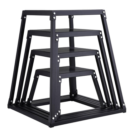 Plyometric Jump Boxes, 12/18/24/30 Inch Plyo Box, Platform and Jumping Agility Box, Anti-Slip Fitness Exercise Step Up Box Set for Home Gym Training, Conditioning Strength Training, Black.