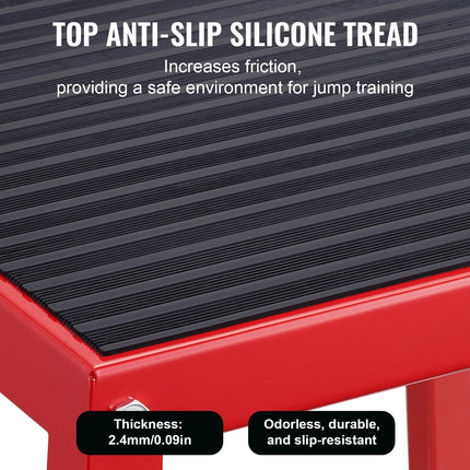 Plyometric Jump Box, 12 Inch Plyo Box, Steel Plyometric Platform and Jumping Agility Box, Anti-Slip Fitness Exercise Step Up Box for Home Gym Training, Conditioning Strength Training, Red.