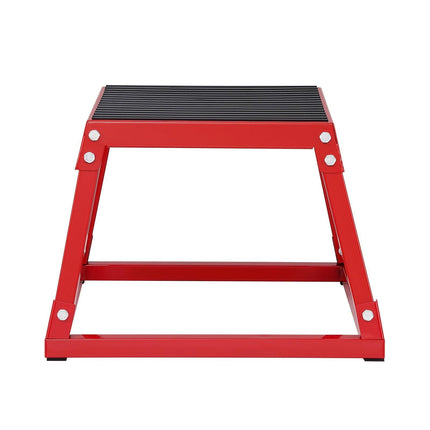 Plyometric Jump Box, 12 Inch Plyo Box, Steel Plyometric Platform and Jumping Agility Box, Anti-Slip Fitness Exercise Step Up Box for Home Gym Training, Conditioning Strength Training, Red.