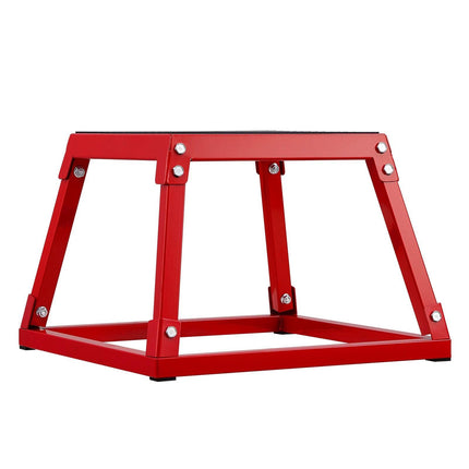 Plyometric Jump Box, 12 Inch Plyo Box, Steel Plyometric Platform and Jumping Agility Box, Anti-Slip Fitness Exercise Step Up Box for Home Gym Training, Conditioning Strength Training, Red.
