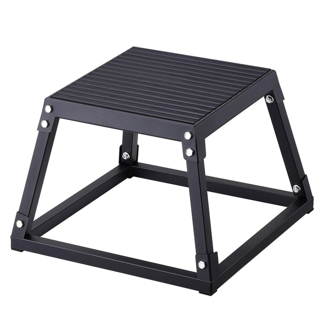 Plyometric Jump Box, 12 Inch Plyo Box, Steel Plyometric Platform and Jumping Agility Box, Anti-Slip Fitness Exercise Step Up Box for Home Gym Training, Conditioning Strength Training, Black.