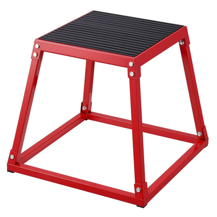 Plyometric Jump Box, 18 Inch Plyo Box, Steel Plyometric Platform and Jumping Agility Box, Anti-Slip Fitness Exercise Step Up Box for Home Gym Training, Conditioning Strength Training, Red.