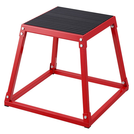 Plyometric Jump Box, 18 Inch Plyo Box, Steel Plyometric Platform and Jumping Agility Box, Anti-Slip Fitness Exercise Step Up Box for Home Gym Training, Conditioning Strength Training, Red.