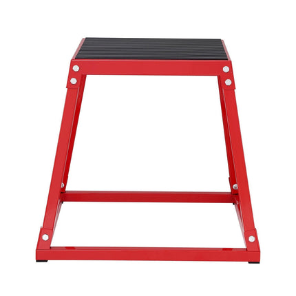 Plyometric Jump Box, 18 Inch Plyo Box, Steel Plyometric Platform and Jumping Agility Box, Anti-Slip Fitness Exercise Step Up Box for Home Gym Training, Conditioning Strength Training, Red.