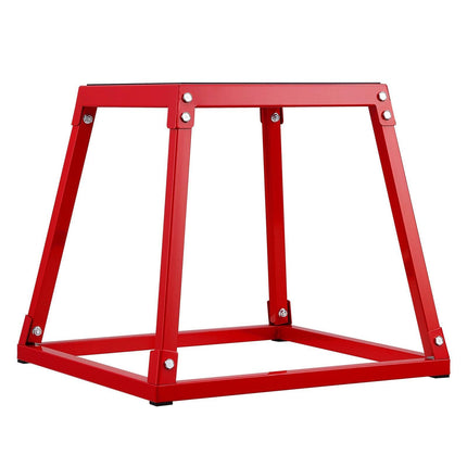 Plyometric Jump Box, 18 Inch Plyo Box, Steel Plyometric Platform and Jumping Agility Box, Anti-Slip Fitness Exercise Step Up Box for Home Gym Training, Conditioning Strength Training, Red.