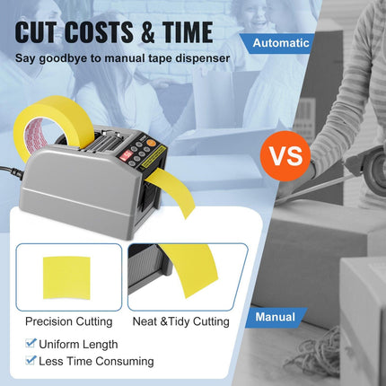 Automatic Tape Dispenser, Self-Adhesive Electric Tape Cutter, 25 W Packaging Machine, Tape Cutter, 6-60 mm Tape Width, Electric Tape Cutter Packaging Machine.