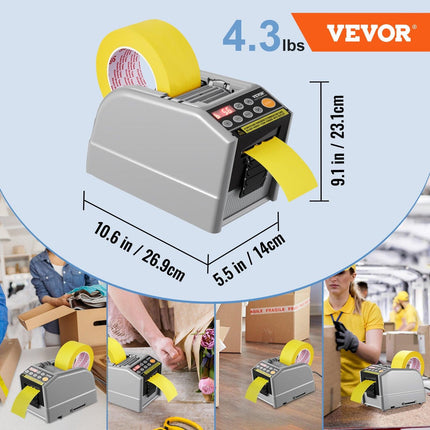 Automatic Tape Dispenser, Self-Adhesive Electric Tape Cutter, 25 W Packaging Machine, Tape Cutter, 6-60 mm Tape Width, Electric Tape Cutter Packaging Machine.