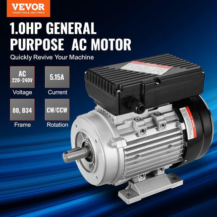 2.2KW Electric Motor 2800 rpm, AC 220~240V 13.8A, 90L, B3 Frame, Air Compressor Motor Single Phase, 24mm Keyed Shaft, CW/CCW Rotation for Agricultural Machinery and General Equipment.